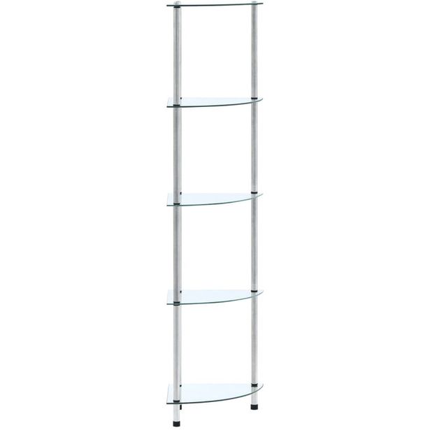 5-kerroksinen hylly läpinäkyvä 30x30x130 cm karkaistu lasi_1