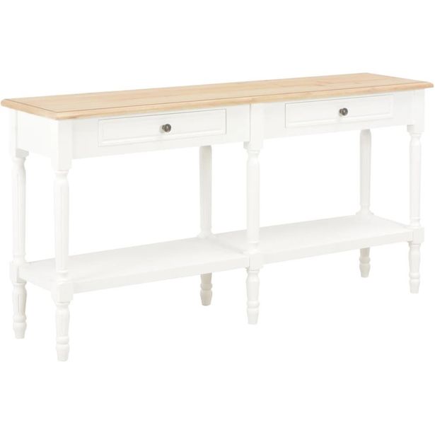 Senkki valkoinen ja ruskea 150x35x77 cm puu_1