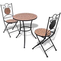 Bistrokalustesarja 3-osainen, mosaiikki, terrakotta
