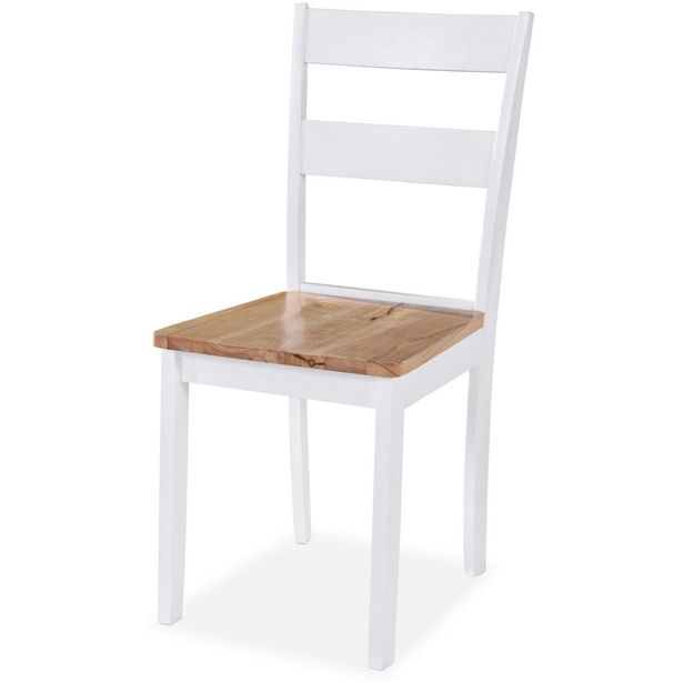 Ruokapöydän tuolit, 6 kpl, valkoinen täysi kumipuu