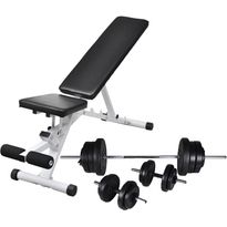 Treenipenkki levytanko- ja käsipainosarjalla, 60.5kg, 47.5x41x133cm