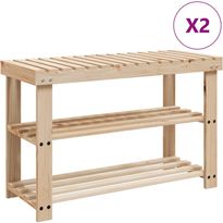 Kenkäpenkki FinePRICE, täyspuu, 2 kpl, 2-in-1