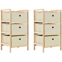 Säilytystelineet 3-kangaskorilla, 2 kpl, setripuu beige