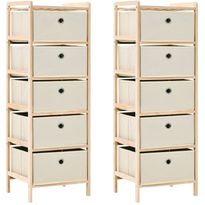 Säilytystelineet 5-kangaskorilla, 2 kpl, setripuu beige