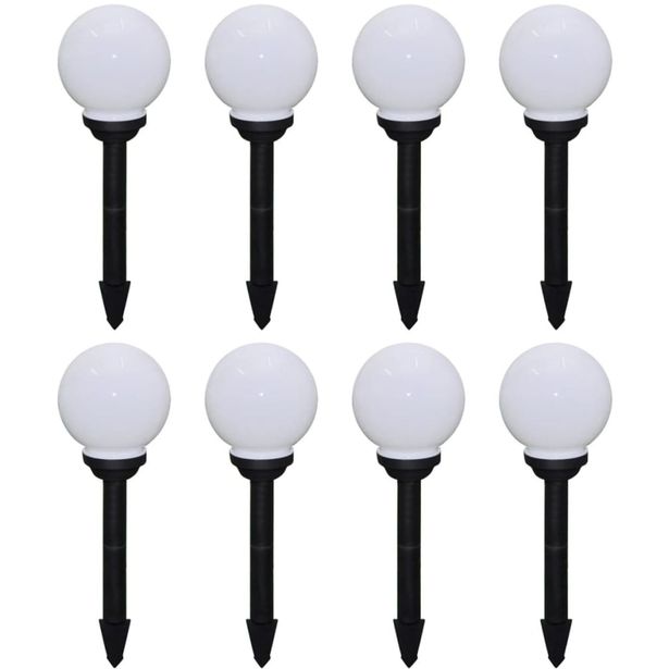 Ulkolamput polulle, 8 kpl, LED, 15 cm maapiikillä