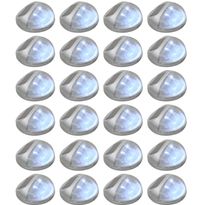 Aurinkoenergia ulkoseinävalaisimet, LED, 24 kpl, pyöreä, hopea
