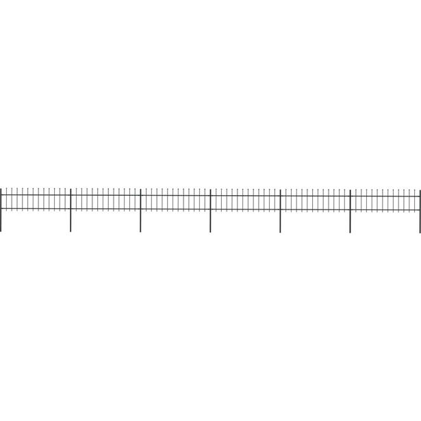 Puutarha-aita, keihäskärjillä, 10.2x0.6m, teräs, musta