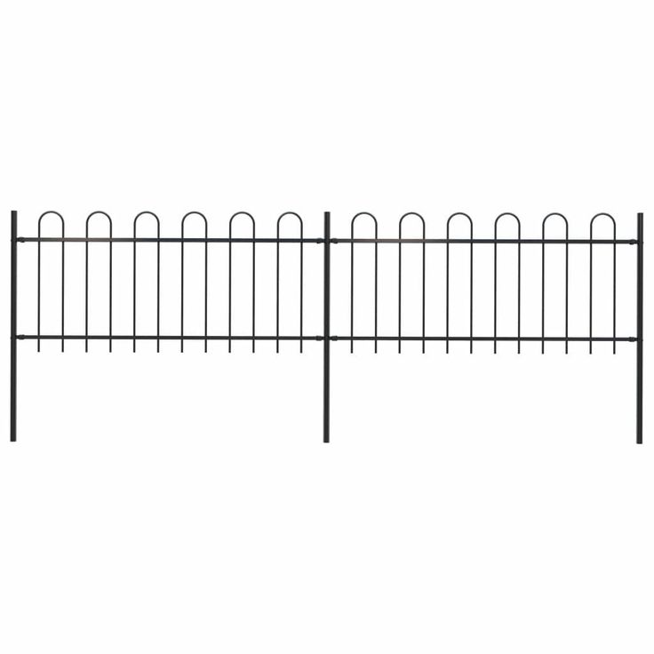 Puutarha-aita, kaarikärjillä, 3.4x0.8m, teräs, musta