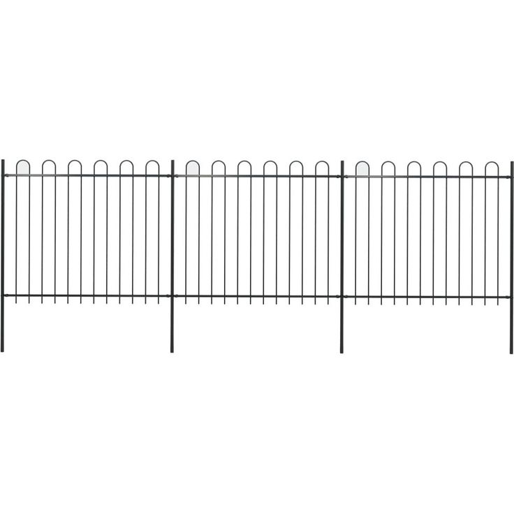 Puutarha-aita, kaarikärjillä, 5.1x1.5m, teräs, musta