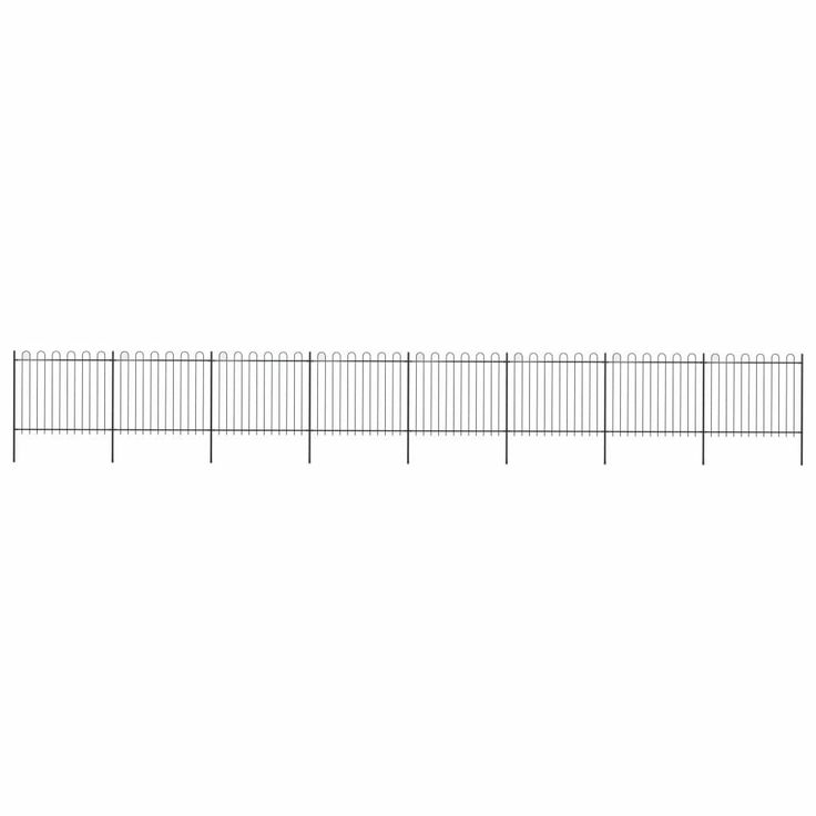 Puutarha-aita, kaarikärjillä, 13.6x1.5m, teräs, musta