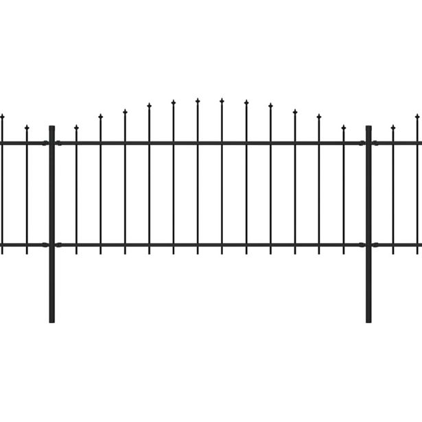 Puutarha-aita, keihäskärjillä, teräs, (0.5-0.75)x3.4m, musta