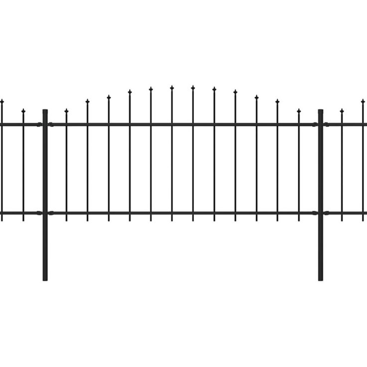Puutarha-aita, keihäskärjillä, teräs, (0.5-0.75)x3.4m, musta