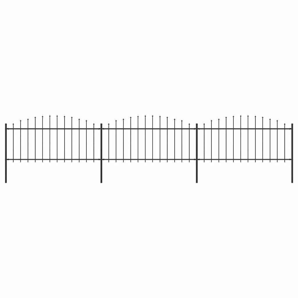 Puutarha-aita, keihäskärjillä, teräs, (0.5-0.75)x5.1m, musta