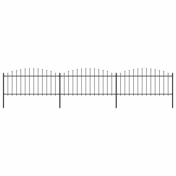Puutarha-aita, keihäskärjillä, teräs, (0.5-0.75)x5.1m, musta