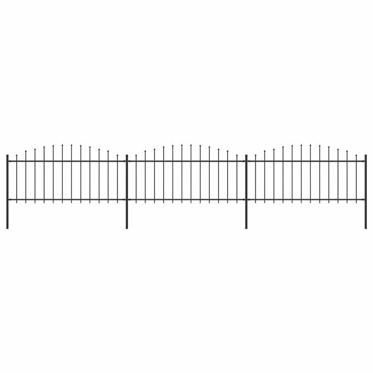 Puutarha-aita, keihäskärjillä, teräs, (0.5-0.75)x5.1m, musta