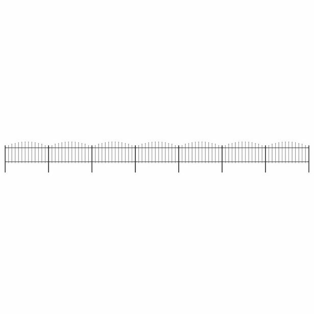 Puutarha-aita, keihäskärjillä, teräs, (0.5-0.75)x11.9m, musta