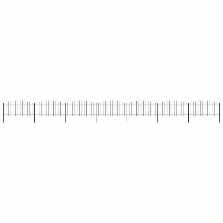 Puutarha-aita, keihäskärjillä, teräs, (0.5-0.75)x11.9m, musta