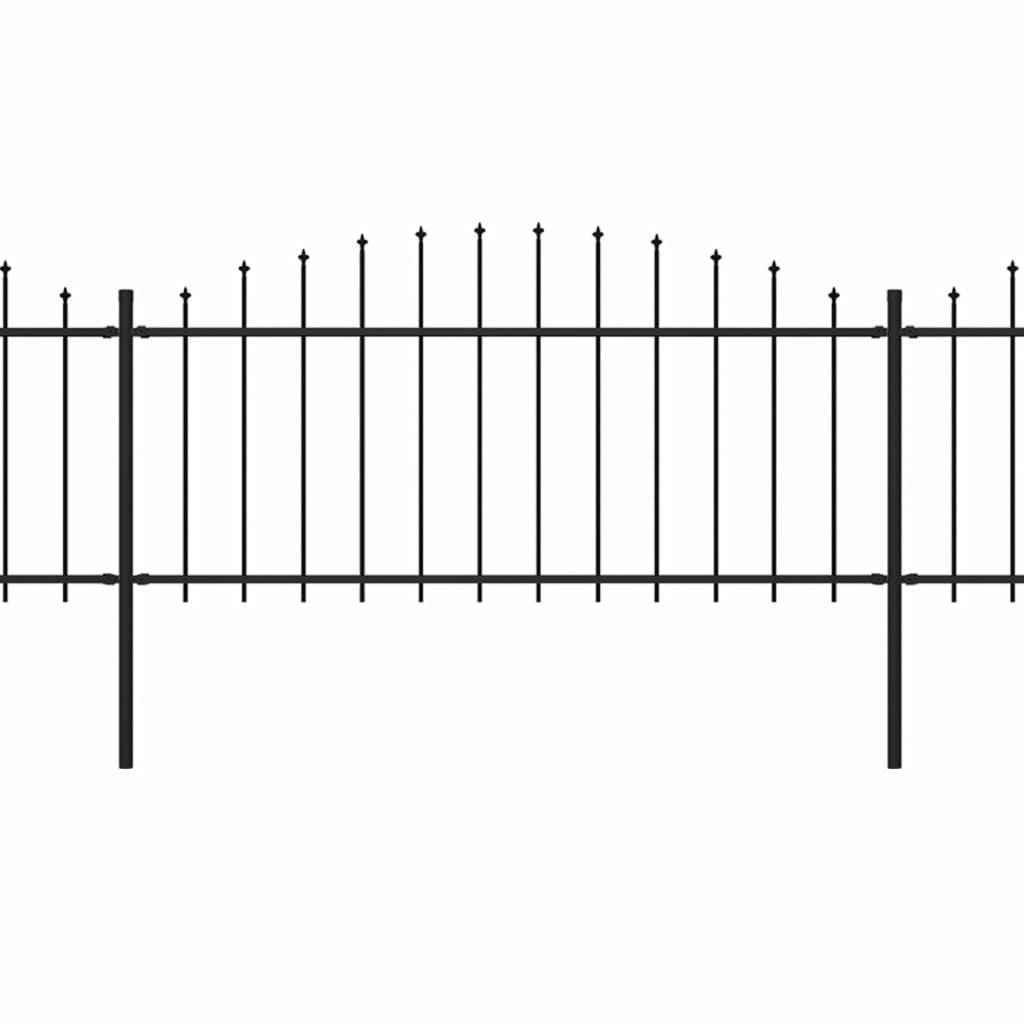 Puutarha-aita, keihäskärjillä, teräs, (0.5-0.75)x13.6m, musta