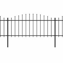 Puutarha-aita, keihäskärjillä, teräs, (0.5-0.75)x13.6m, musta
