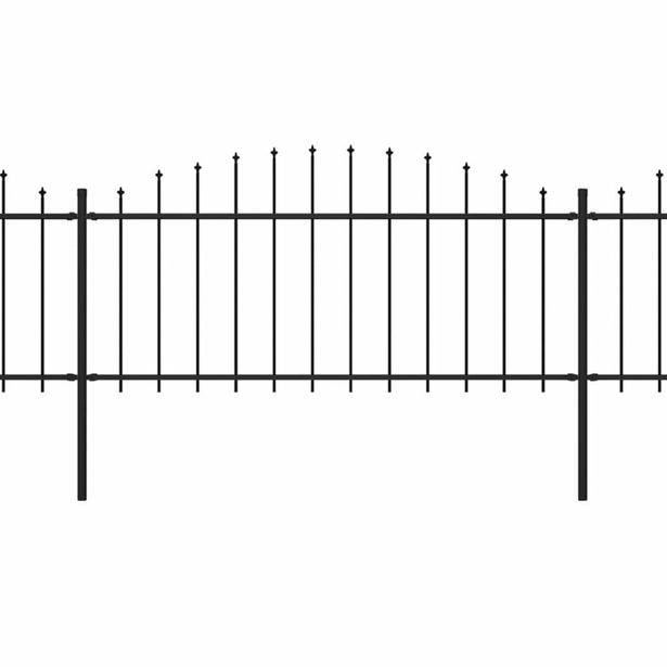 Puutarha-aita, keihäskärjillä, teräs, (0.5-0.75)x13.6m, musta