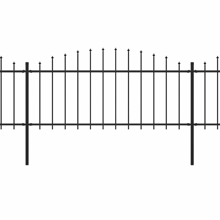 Puutarha-aita, keihäskärjillä, teräs, (0.5-0.75)x13.6m, musta