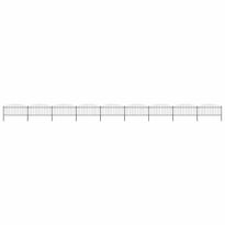Puutarha-aita, keihäskärjillä, teräs, (0.5-0.75)x15.3m, musta