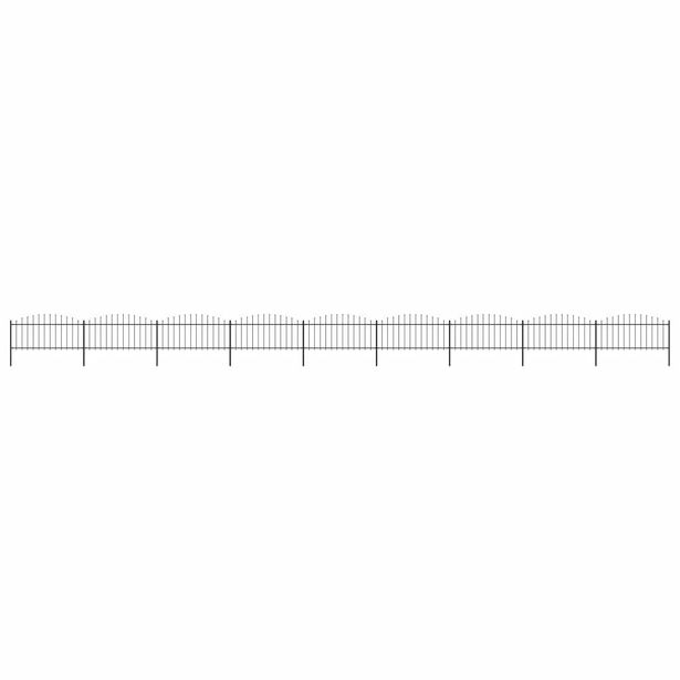 Puutarha-aita, keihäskärjillä, teräs, (0.5-0.75)x15.3m, musta