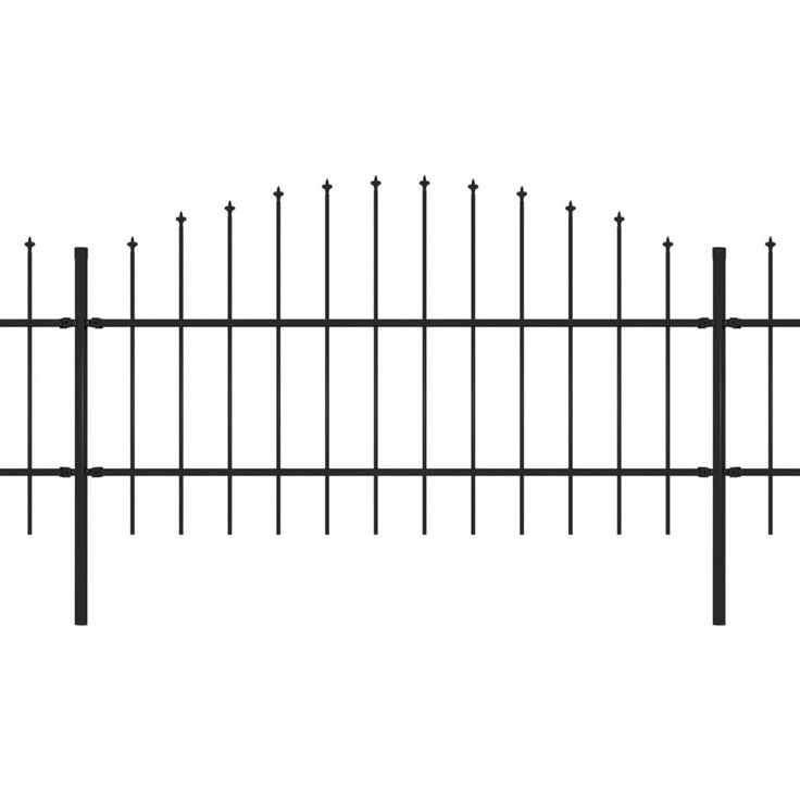 Puutarha-aita, keihäskärjillä, teräs, (0.75-1)x3.4m, musta
