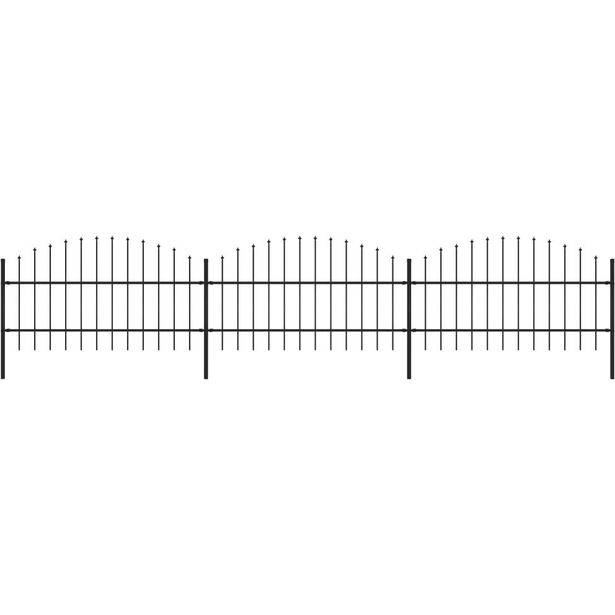 Puutarha-aita, keihäskärjillä, teräs, (0.75-1)x5.1m, musta