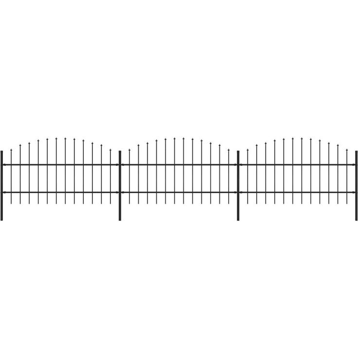 Puutarha-aita, keihäskärjillä, teräs, (0.75-1)x5.1m, musta