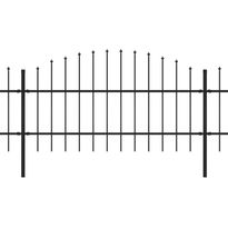Puutarha-aita, keihäskärjillä, teräs, (0.75-1)x6.8m, musta
