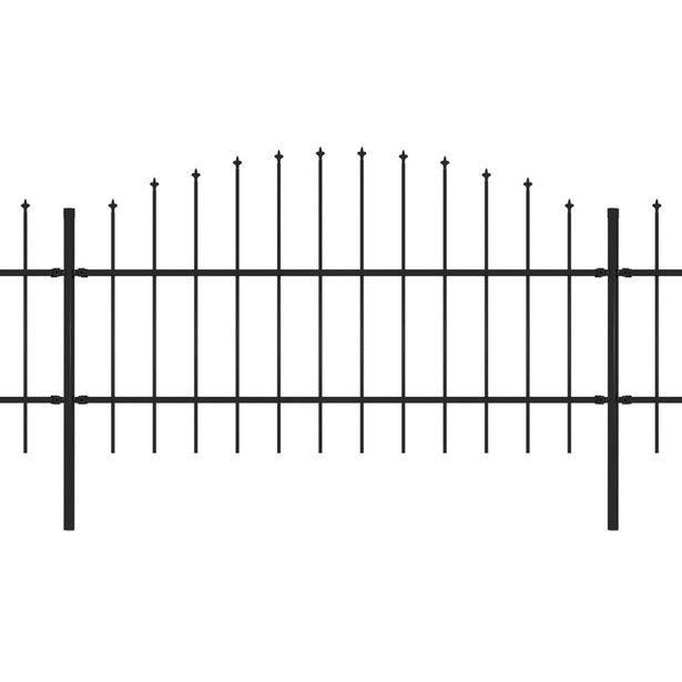 Puutarha-aita, keihäskärjillä, teräs, (0.75-1)x6.8m, musta