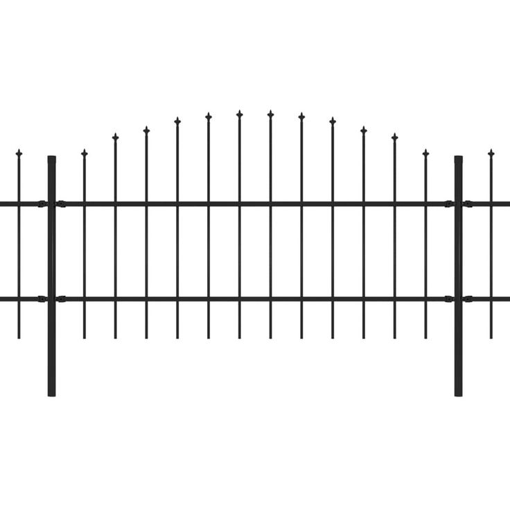 Puutarha-aita, keihäskärjillä, teräs, (0.75-1)x6.8m, musta