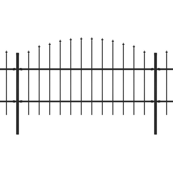 Puutarha-aita, keihäskärjillä, teräs, (0.75-1)x10.2m, musta