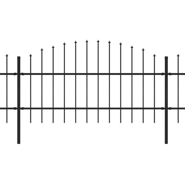 Puutarha-aita, keihäskärjillä, teräs, (0.75-1)x15.3m, musta