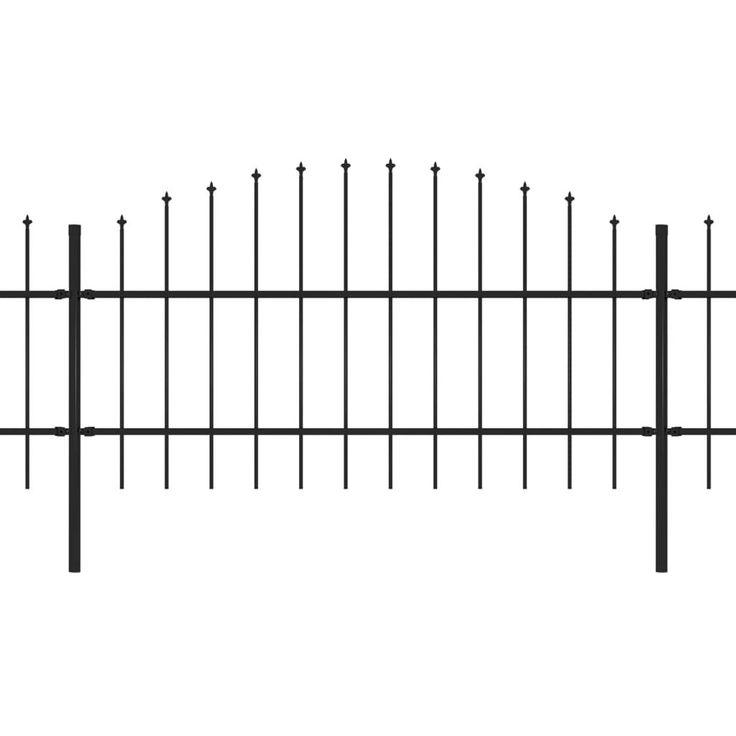 Puutarha-aita, keihäskärjillä, teräs, (0.75-1)x15.3m, musta