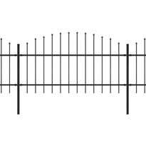 Puutarha-aita, keihäskärjillä, teräs, (1-1.25)x3.4m, musta
