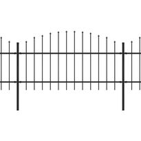 Puutarha-aita, keihäskärjillä, teräs, (1-1.25)x5.1m, musta
