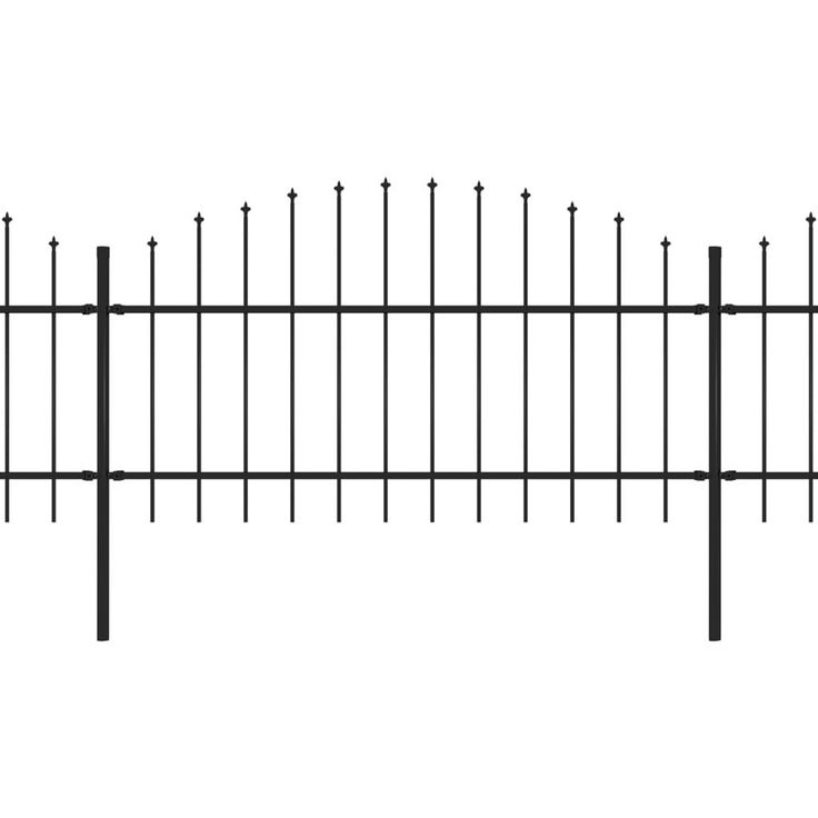 Puutarha-aita, keihäskärjillä, teräs, (1-1.25)x5.1m, musta