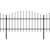 Puutarha-aita, keihäskärjillä, teräs, (1-1.25)x6.8m, musta