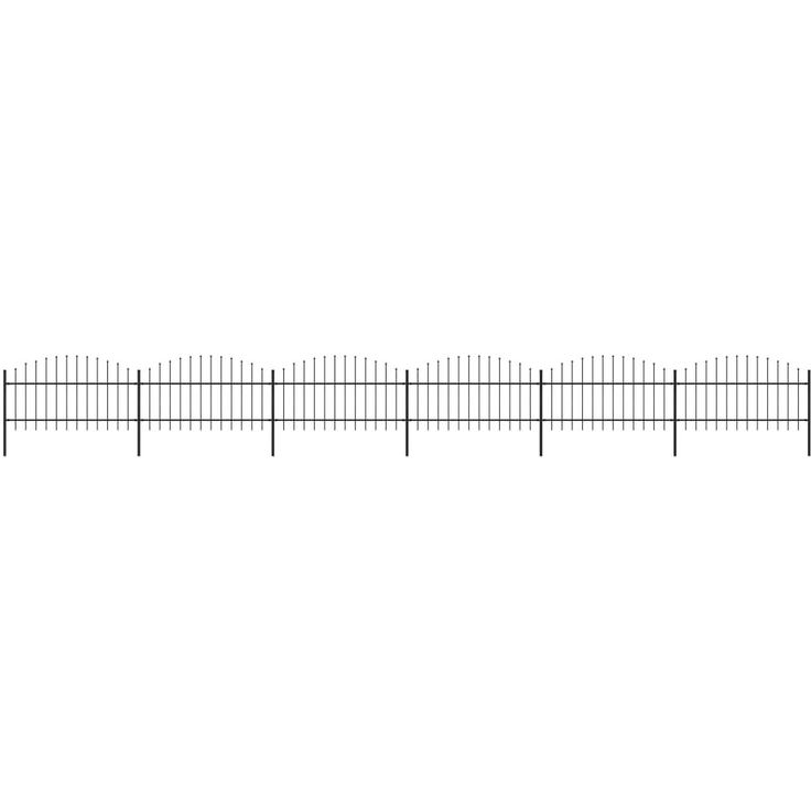 Puutarha-aita, keihäskärjillä, teräs, (1-1.25)x10.2m, musta