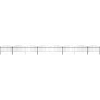 Puutarha-aita, keihäskärjillä, teräs, (1-1.25)x13.6m, musta