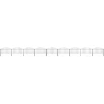 Puutarha-aita, keihäskärjillä, teräs, (1-1.25)x15.3m, musta