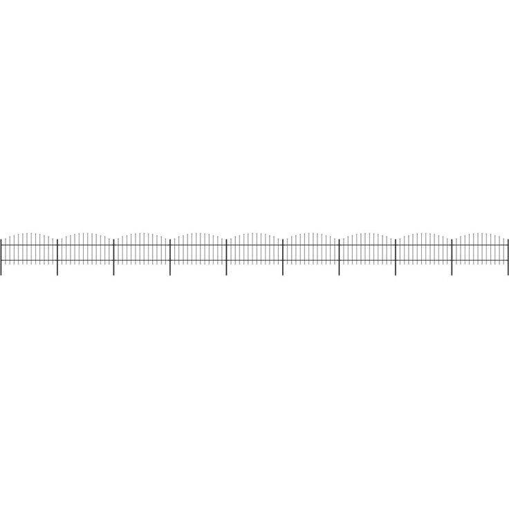 Puutarha-aita, keihäskärjillä, teräs, (1-1.25)x15.3m, musta
