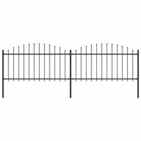 Puutarha-aita, keihäskärjillä, teräs, (1.25-1.5)x3.4m, musta