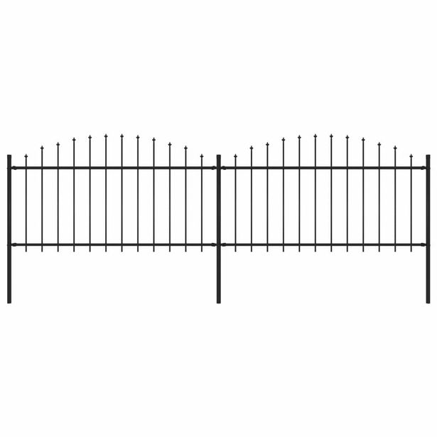 Puutarha-aita, keihäskärjillä, teräs, (1.25-1.5)x3.4m, musta