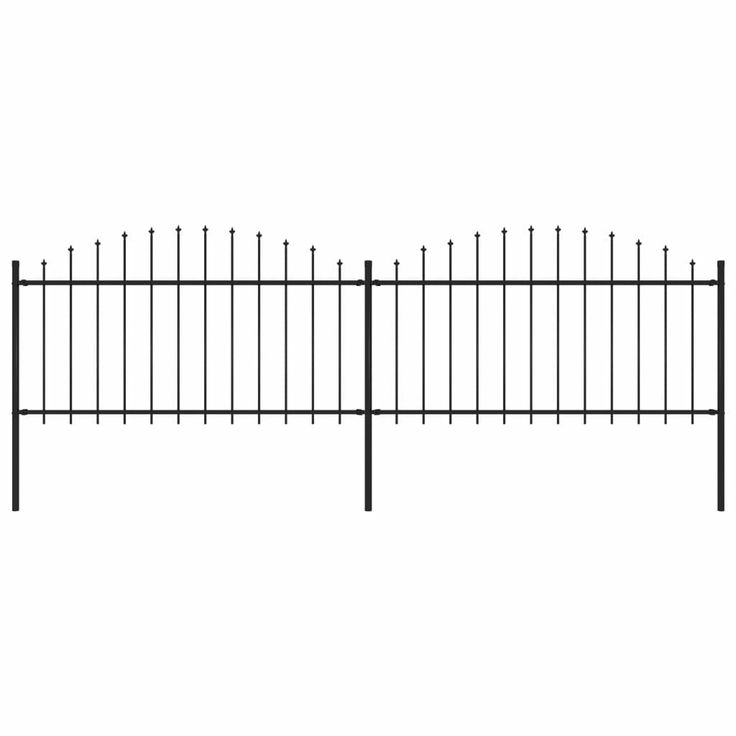 Puutarha-aita, keihäskärjillä, teräs, (1.25-1.5)x3.4m, musta