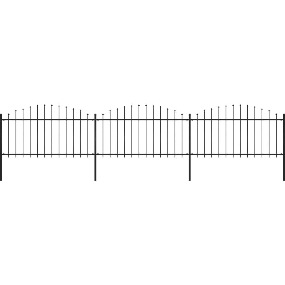 Puutarha-aita, keihäskärjillä, teräs, (1.25-1.5)x5.1m, musta