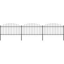 Puutarha-aita, keihäskärjillä, teräs, (1.25-1.5)x5.1m, musta