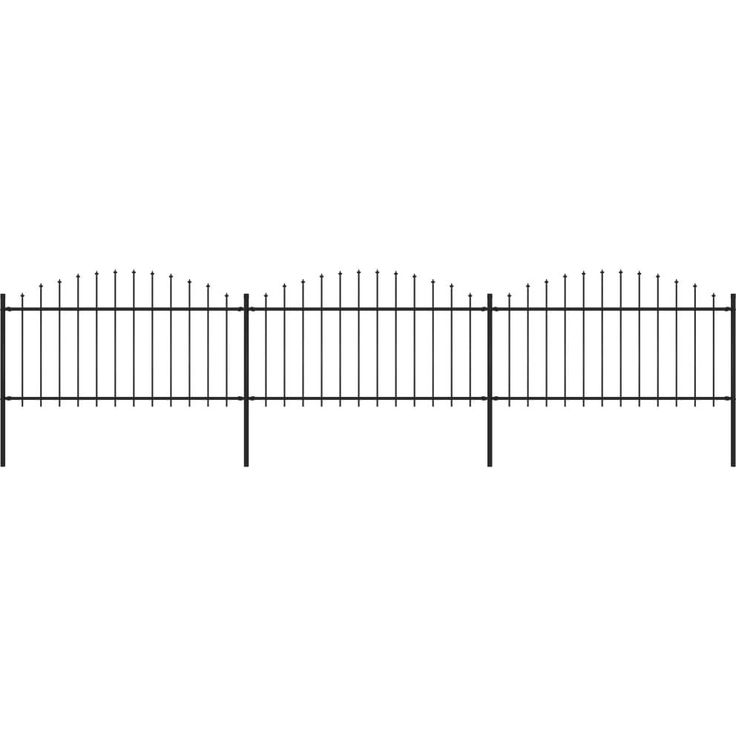 Puutarha-aita, keihäskärjillä, teräs, (1.25-1.5)x5.1m, musta
